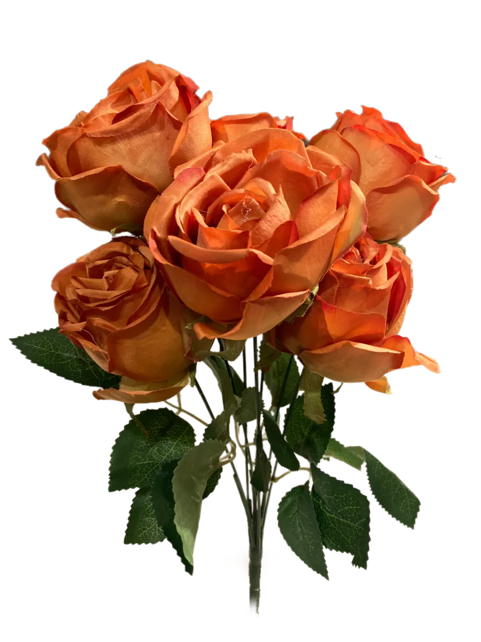 16" Burnt Orange Rose Bouquet