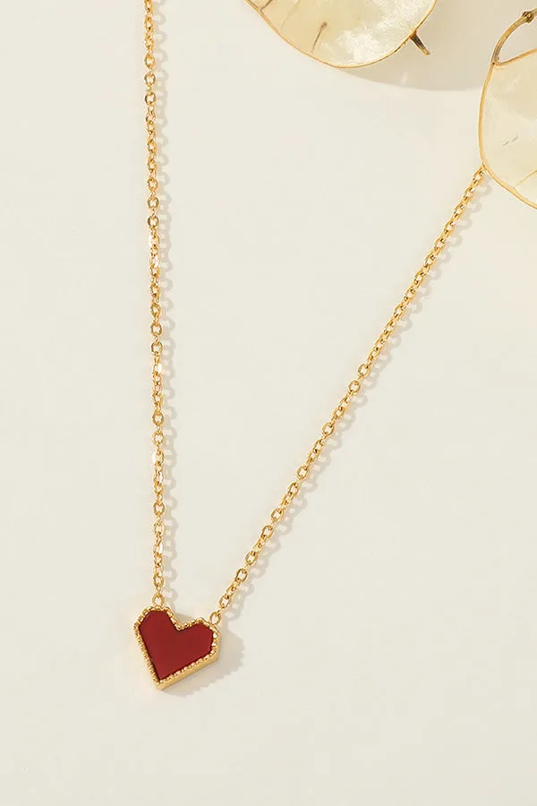 All-match Retro Red Heart Necklace