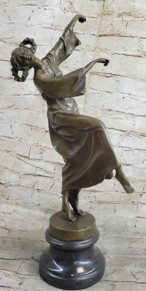 ART NOUVEAU SIGNED BRONZE GYPSY DANCER STATUE FIGURINE FIGURE SCULPTURE ARTWORK