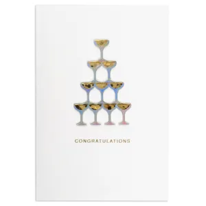 Beautiful Champagne Wedding Congratulations Card