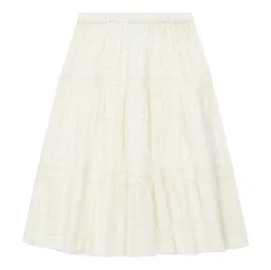 Celine English Embroidery Midi Skirt