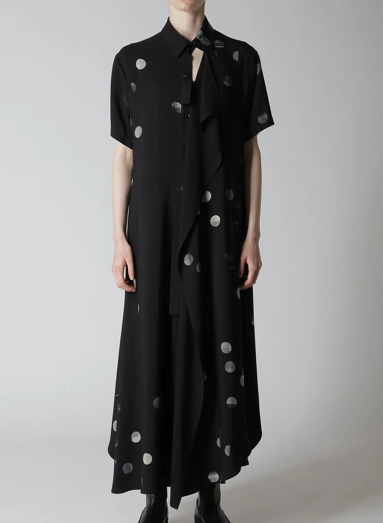 CU/RY GABARDINE DOT LEFT CLOTH DRESS