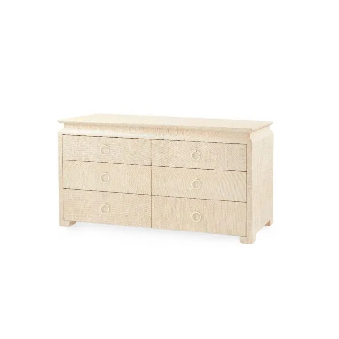 Elina Extra Large 6 Drawer Dresser Natural Twill