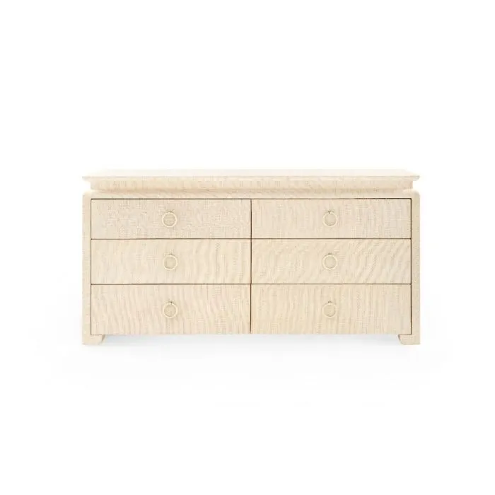 Elina Extra Large 6 Drawer Dresser Natural Twill