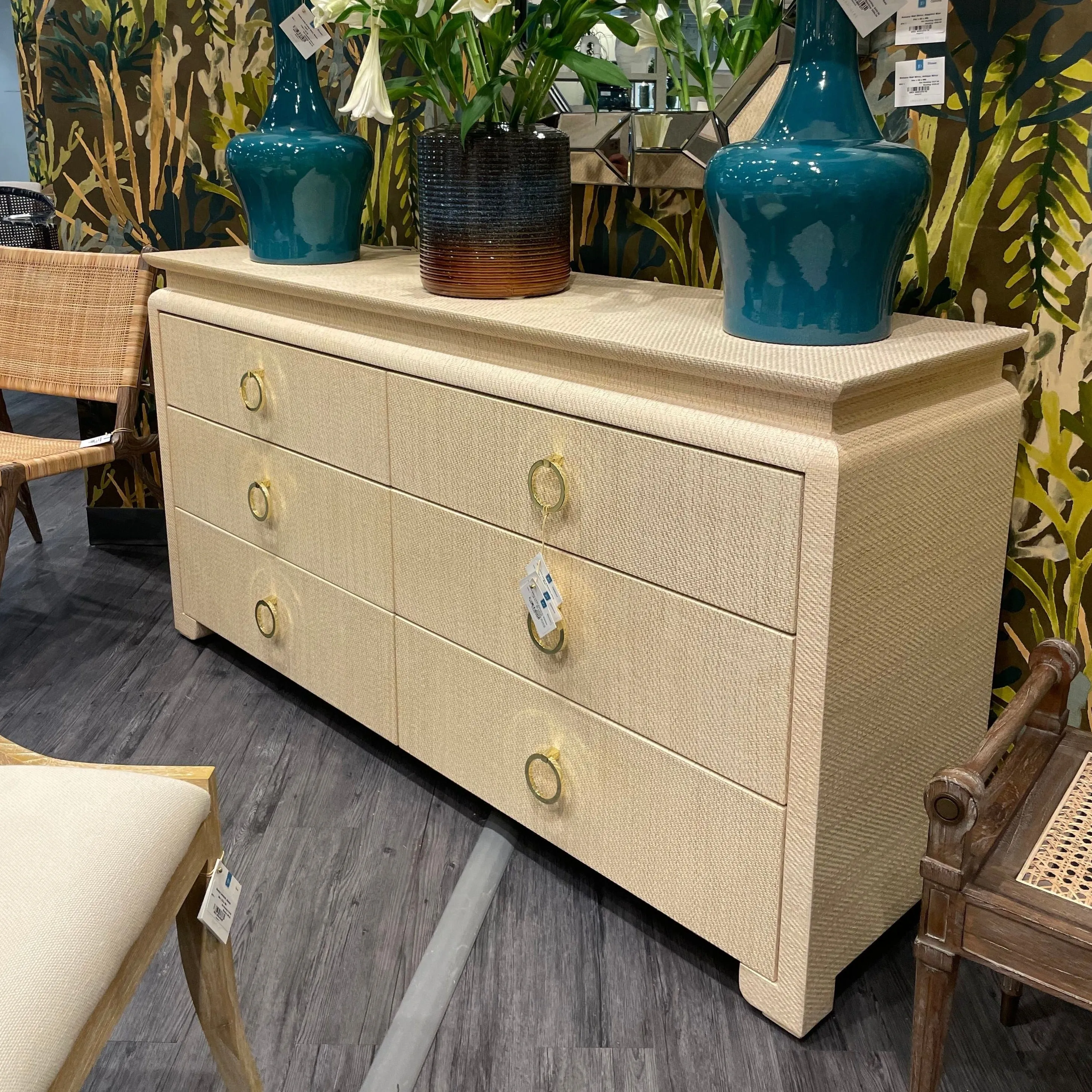 Elina Extra Large 6 Drawer Dresser Natural Twill