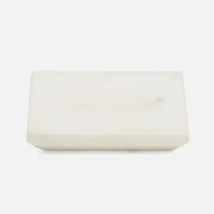 Elyria White Marble Square Tray Set