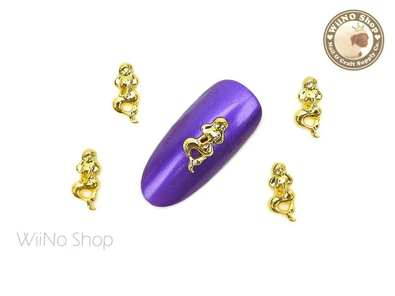 Gold Mermaid Nail Metal Charm - 2 pcs (MM03G)