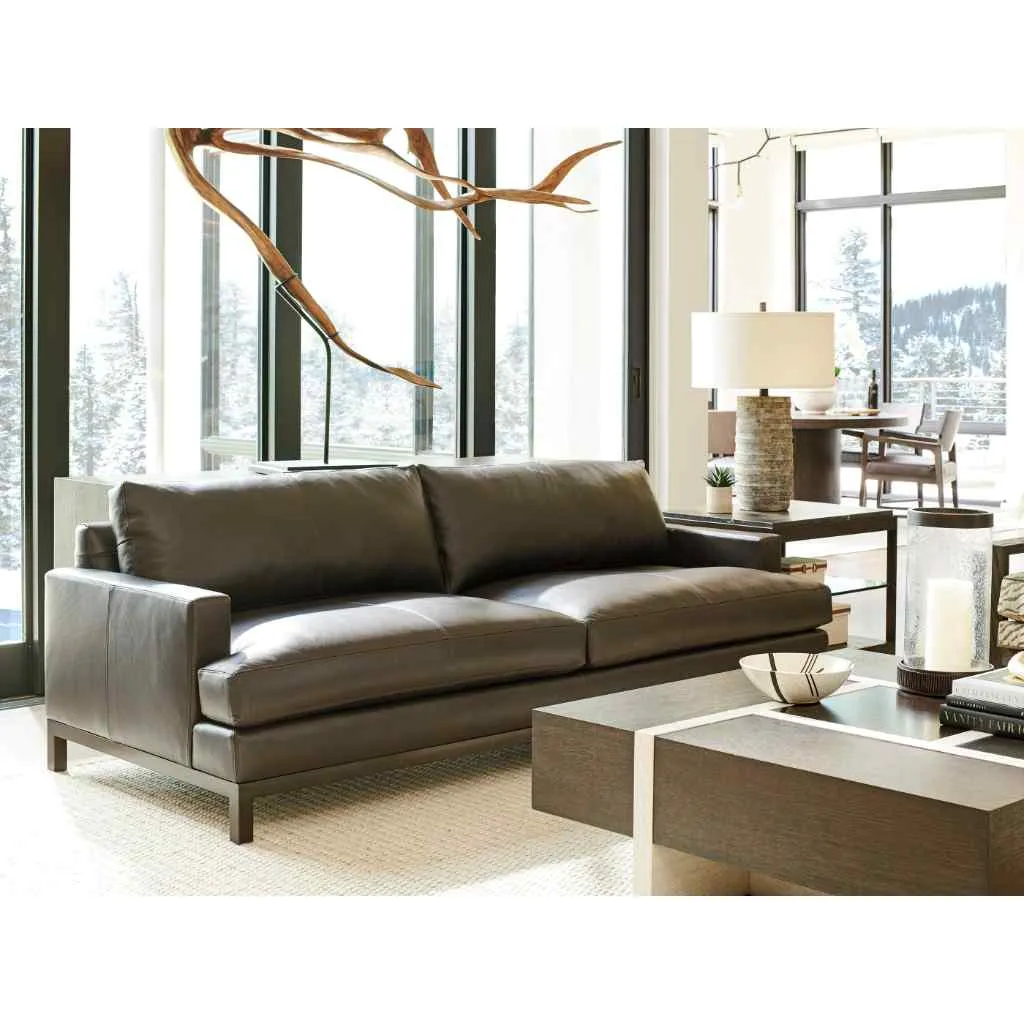 Horizon Leather Sofa - Bronze - Barclay Butera Upholstery