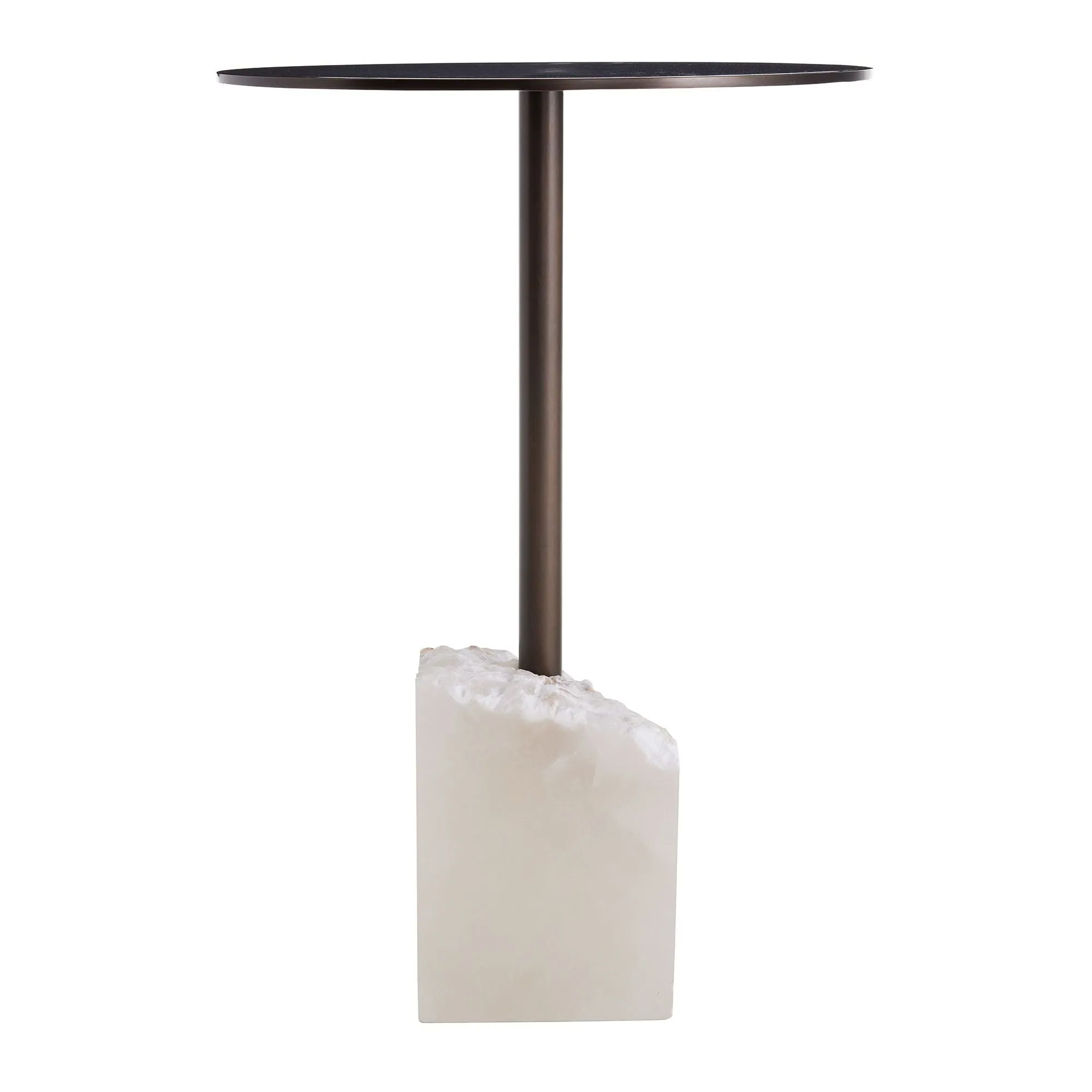 Jane Accent Table Bronze and White Alabaster