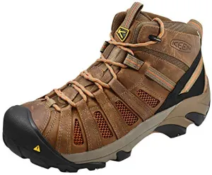 KEEN Utility Men's Flint Mid Steel Toe Work Shoe, Shitake/Rust, 10.5