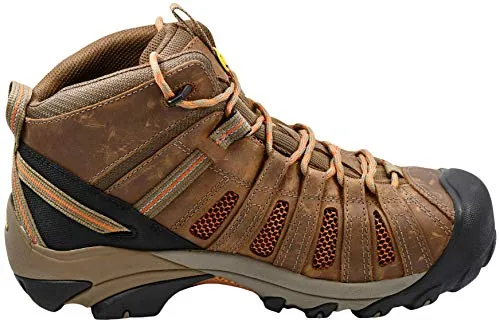 KEEN Utility Men's Flint Mid Steel Toe Work Shoe, Shitake/Rust, 10.5