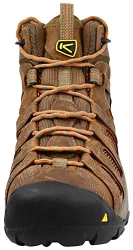 KEEN Utility Men's Flint Mid Steel Toe Work Shoe, Shitake/Rust, 10.5