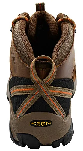 KEEN Utility Men's Flint Mid Steel Toe Work Shoe, Shitake/Rust, 10.5