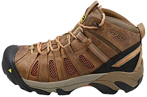 KEEN Utility Men's Flint Mid Steel Toe Work Shoe, Shitake/Rust, 10.5