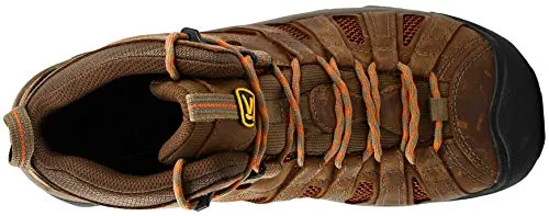 KEEN Utility Men's Flint Mid Steel Toe Work Shoe, Shitake/Rust, 10.5