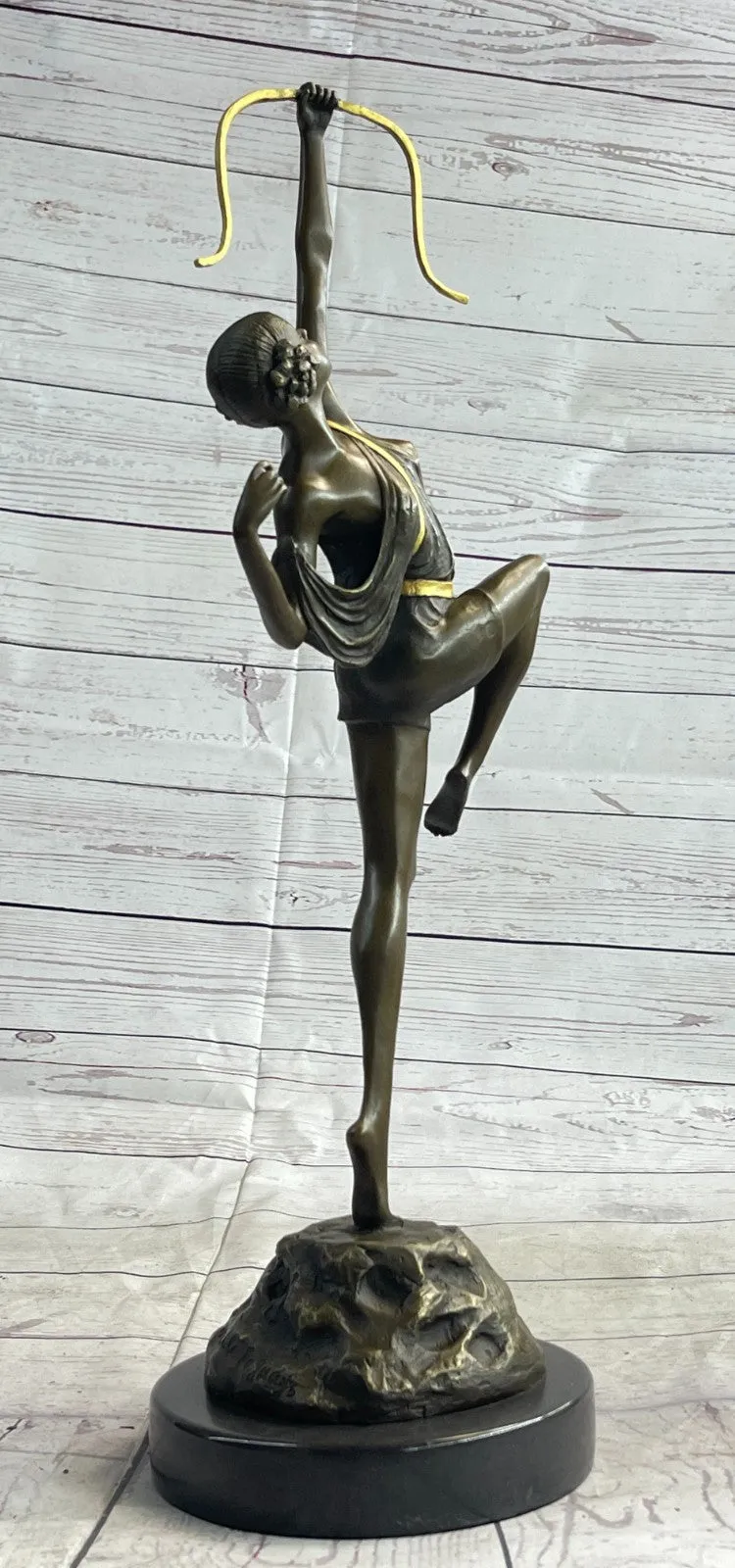 Large Vintage Sculpture French "Le Faguays" Bronze Statue Goddess DIANA Nude