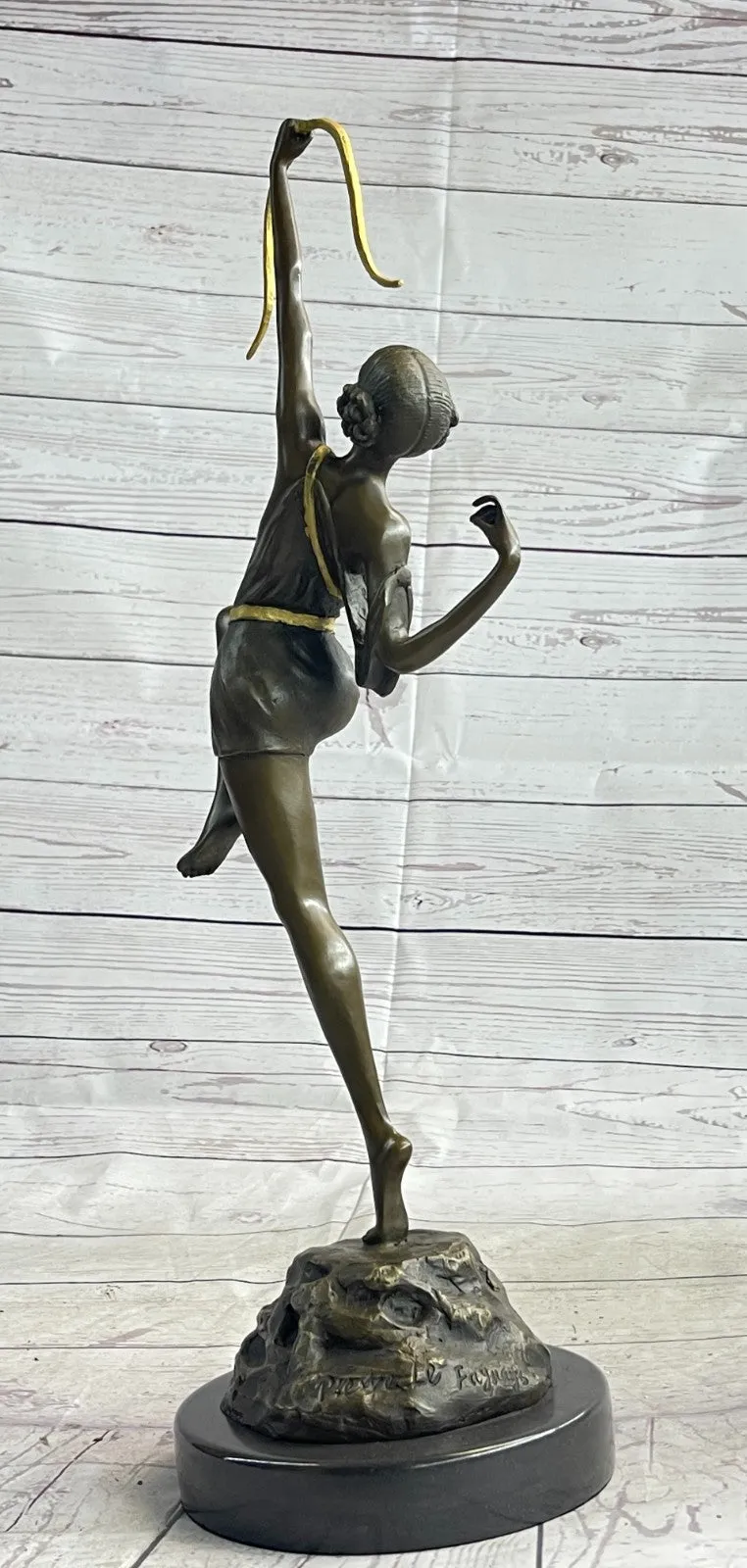 Large Vintage Sculpture French "Le Faguays" Bronze Statue Goddess DIANA Nude