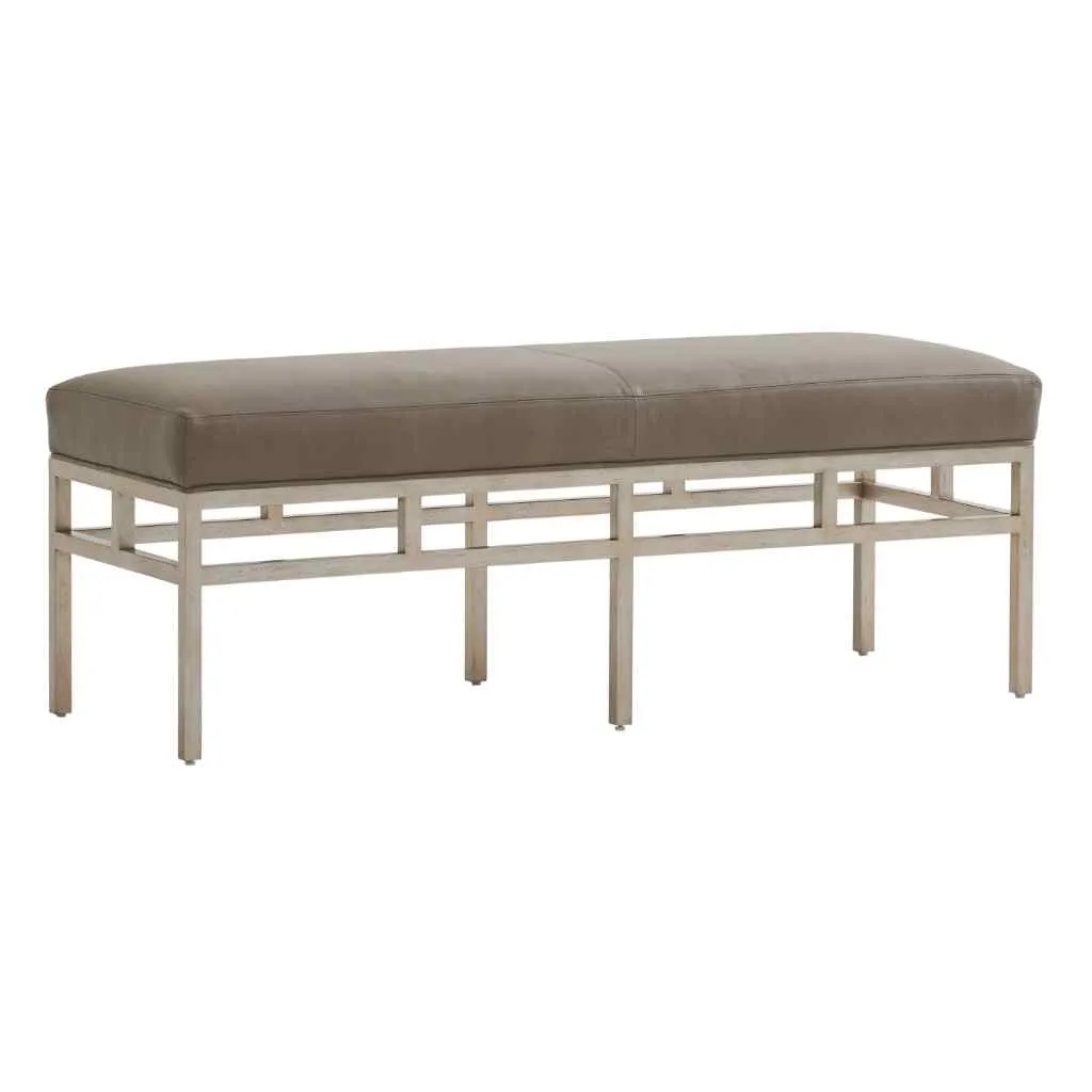 Lucca Leather Metal Bench