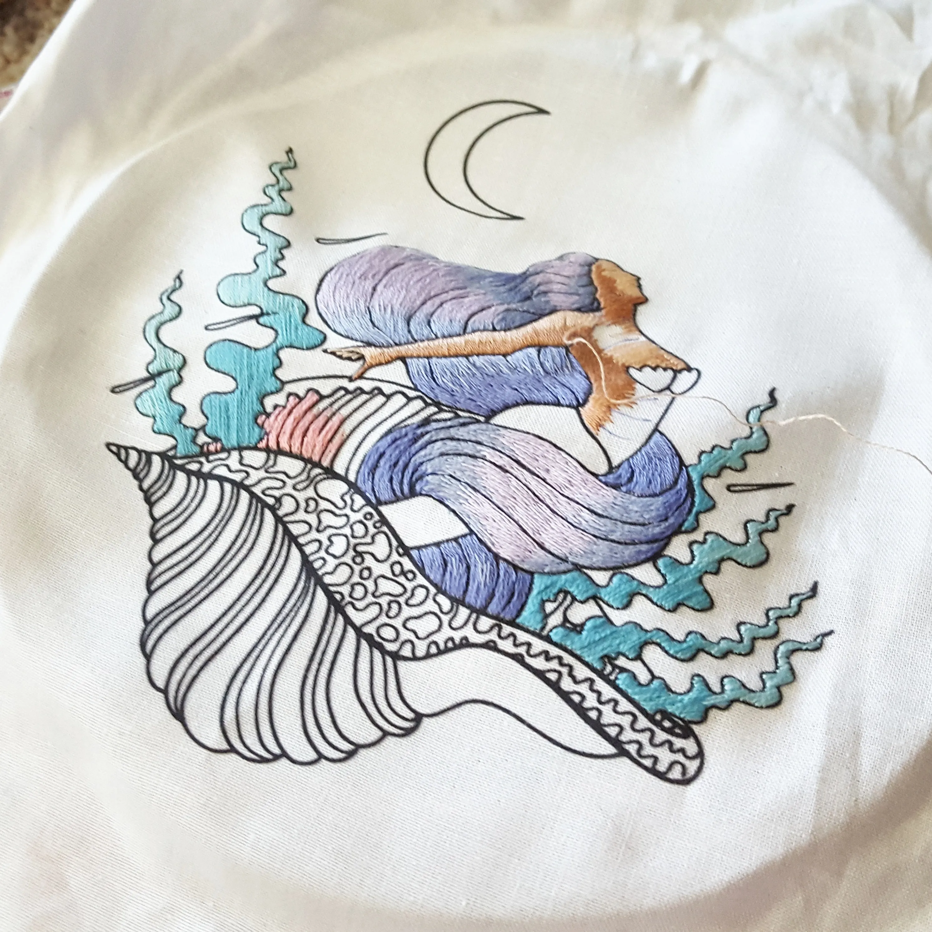 Mermaid Dreams Hand Embroidery Pattern (PDF)