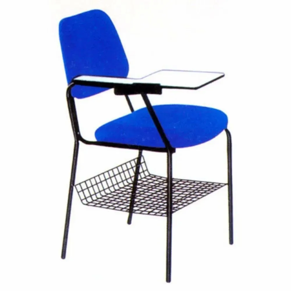 Modern Study Chair in Metal Frame Legs with Wooden Writing Pad