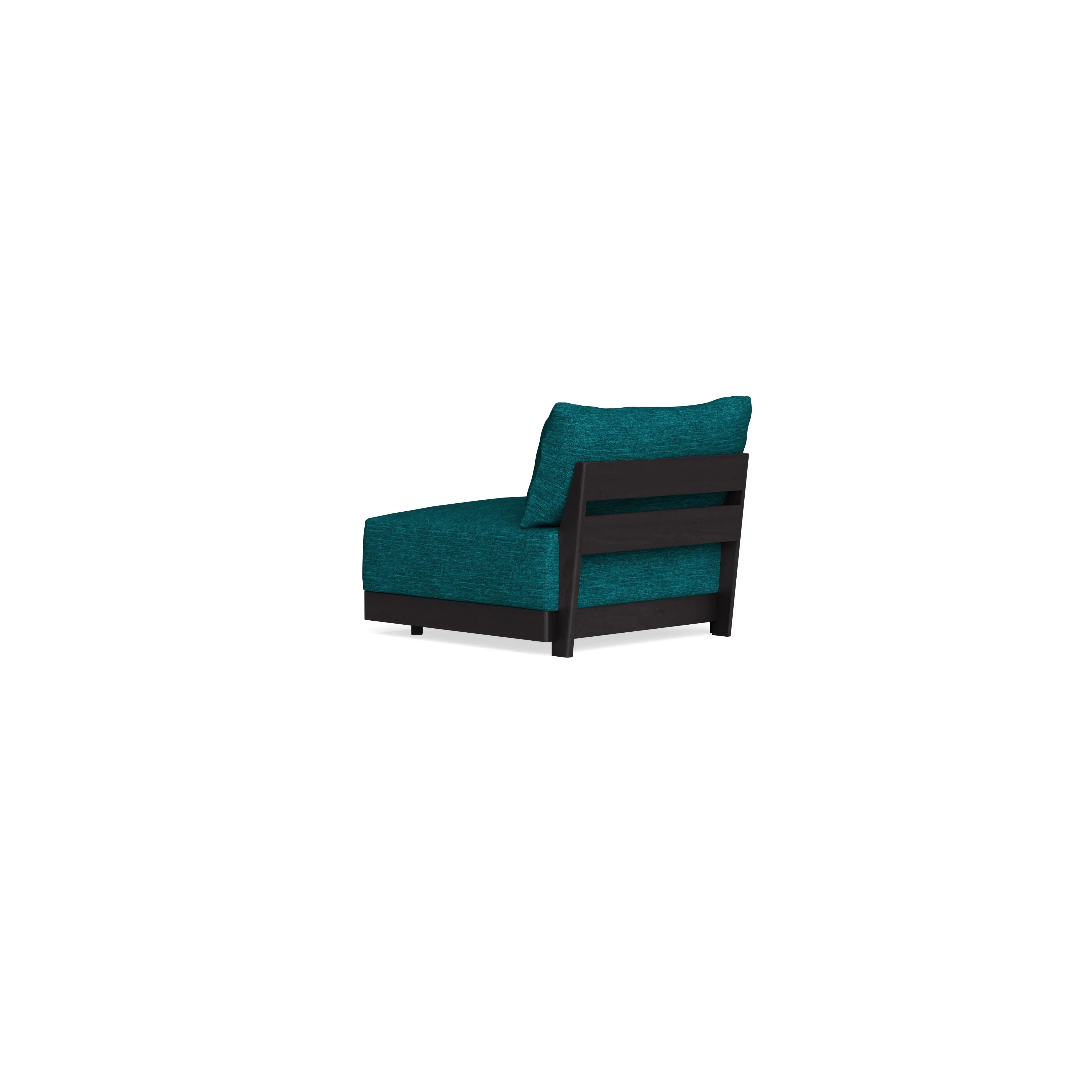 Modular Bondi Black End Chair in Marine Teal | Memory Foam Blend