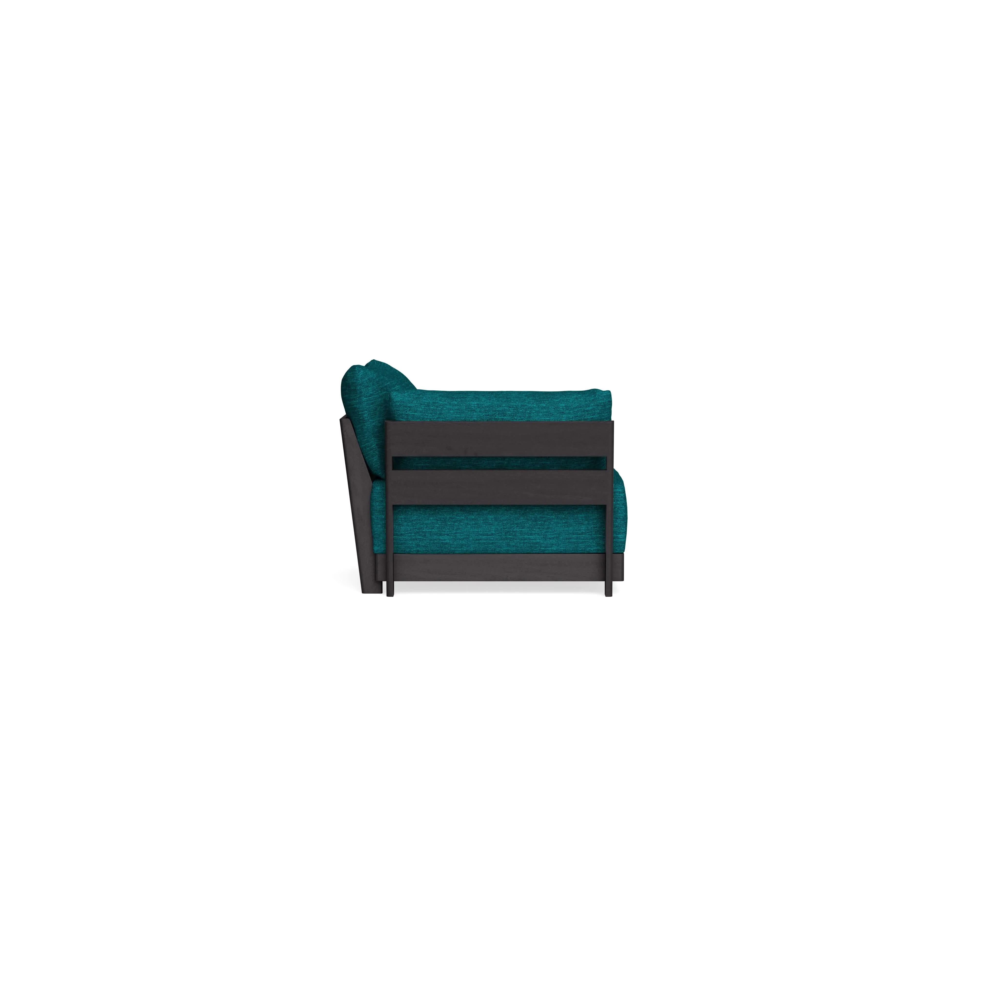 Modular Bondi Black End Chair in Marine Teal | Memory Foam Blend