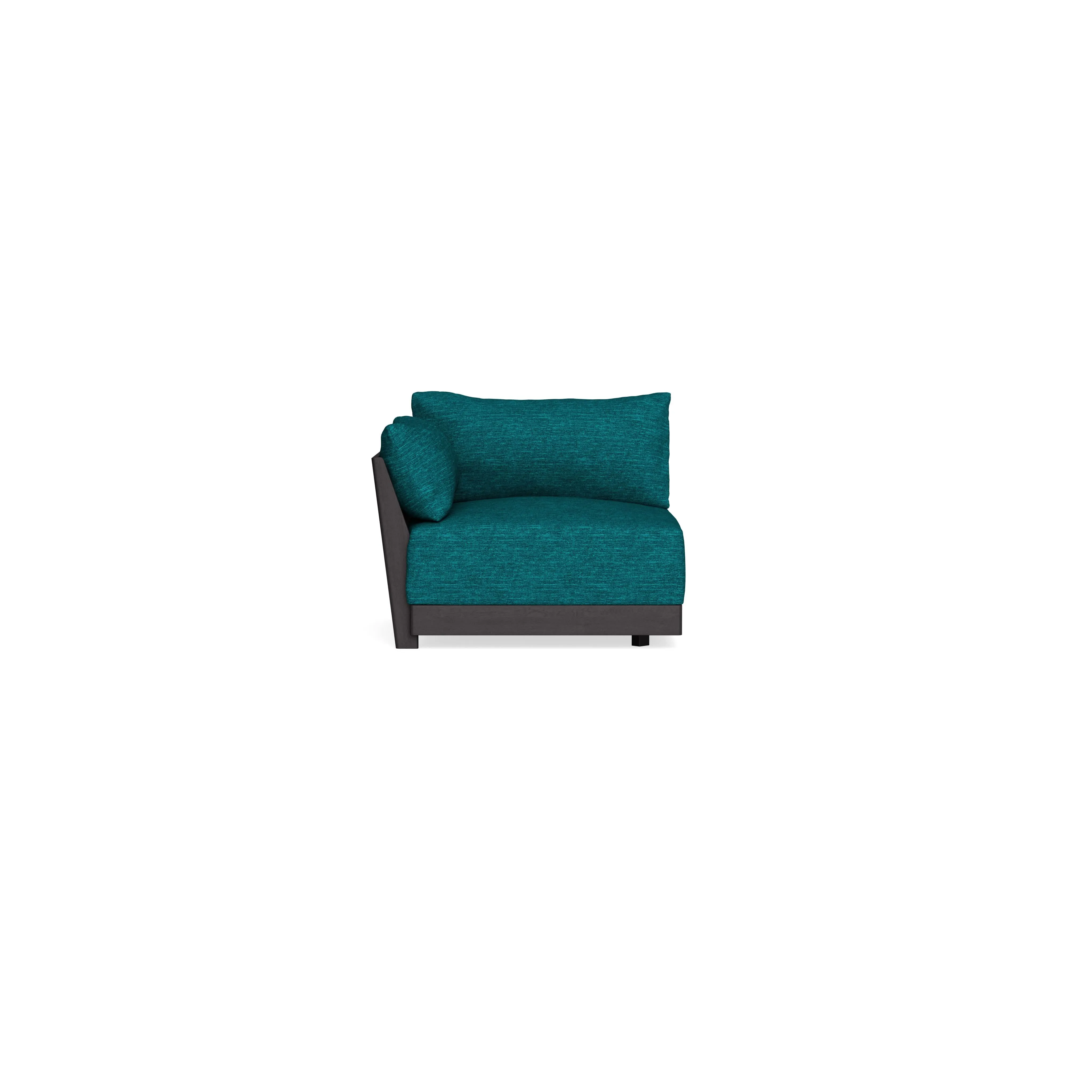 Modular Bondi Black End Chair in Marine Teal | Memory Foam Blend