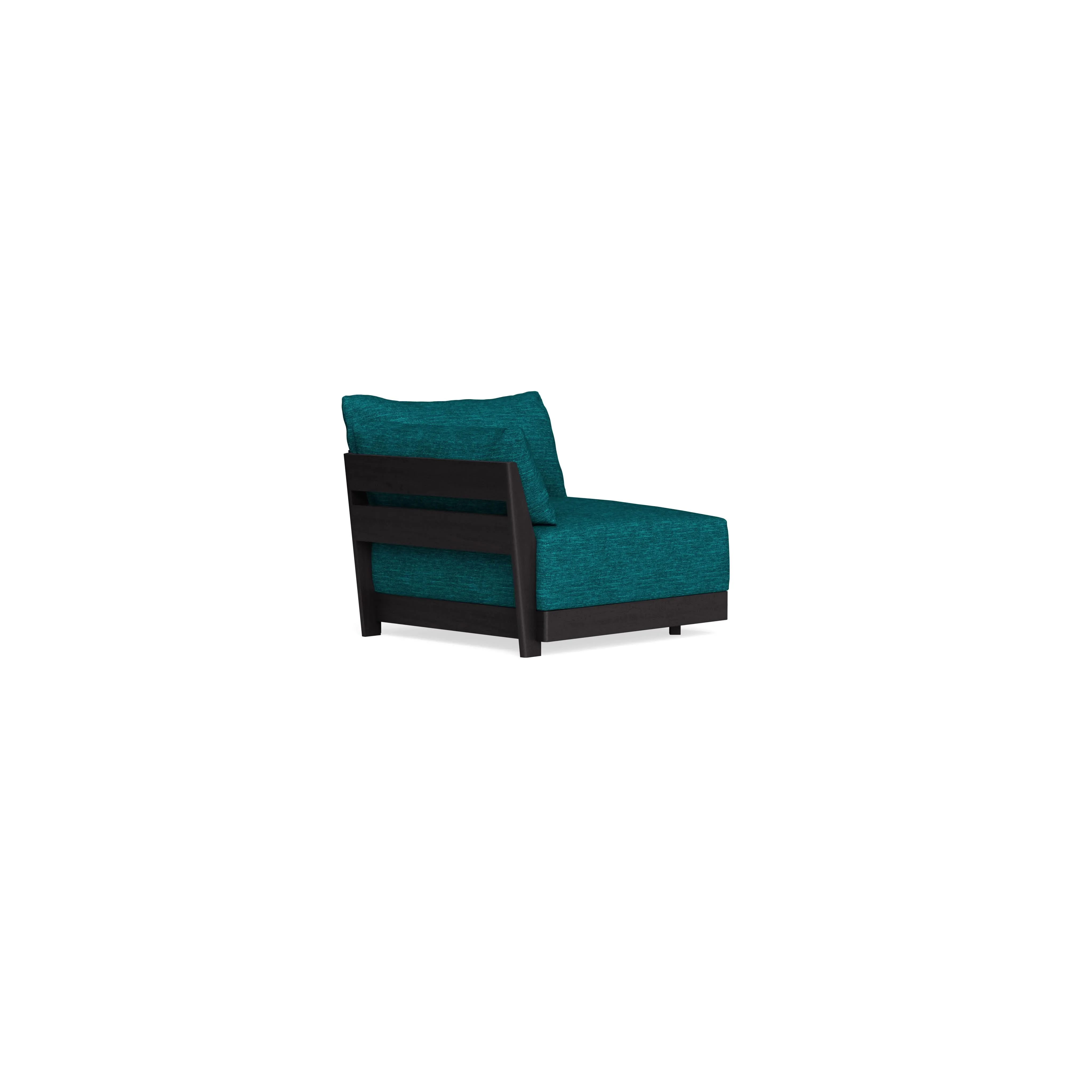 Modular Bondi Black End Chair in Marine Teal | Memory Foam Blend