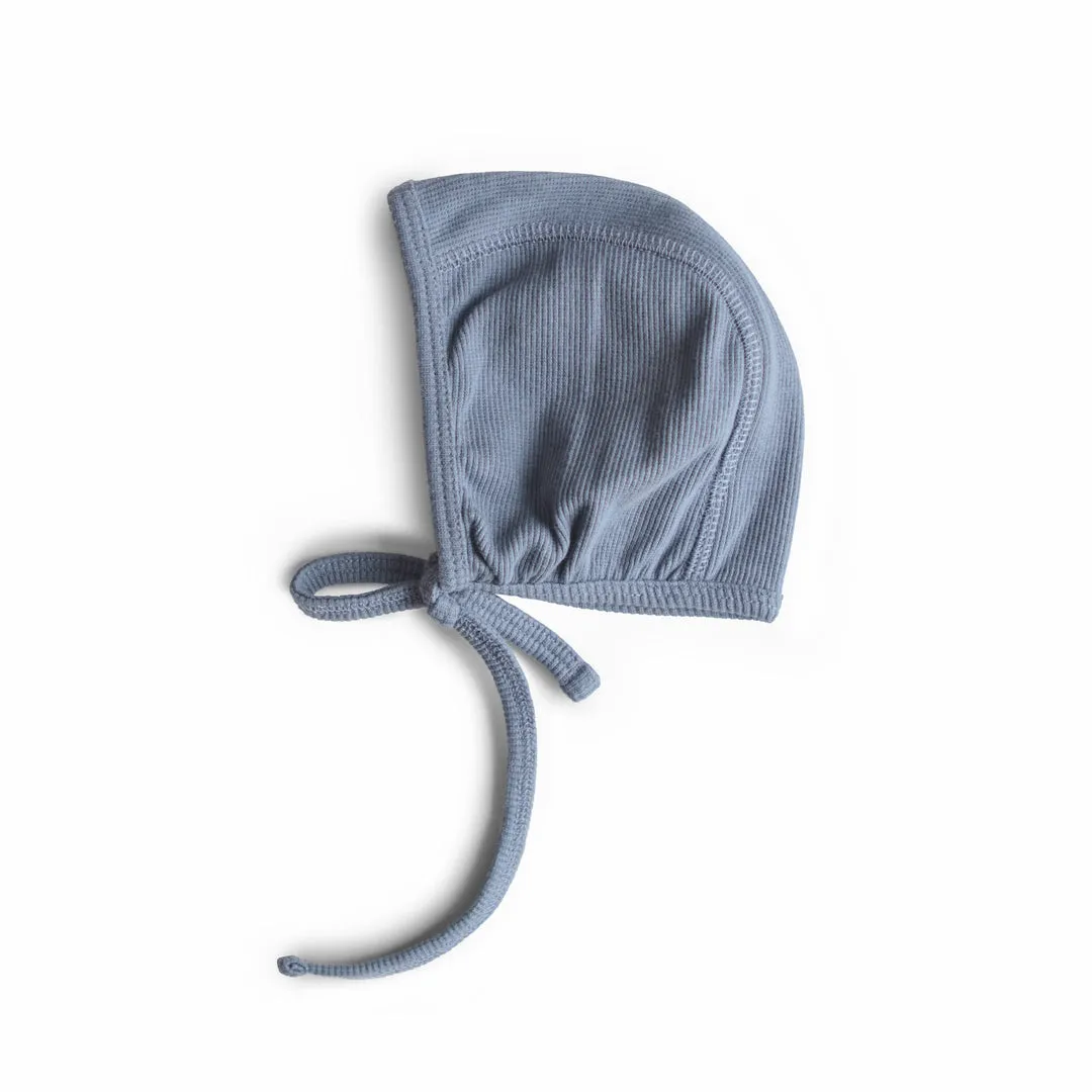 Mushie Ribbed Baby Bonnets