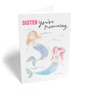 Personalised Amazing Mermaid Sister Card