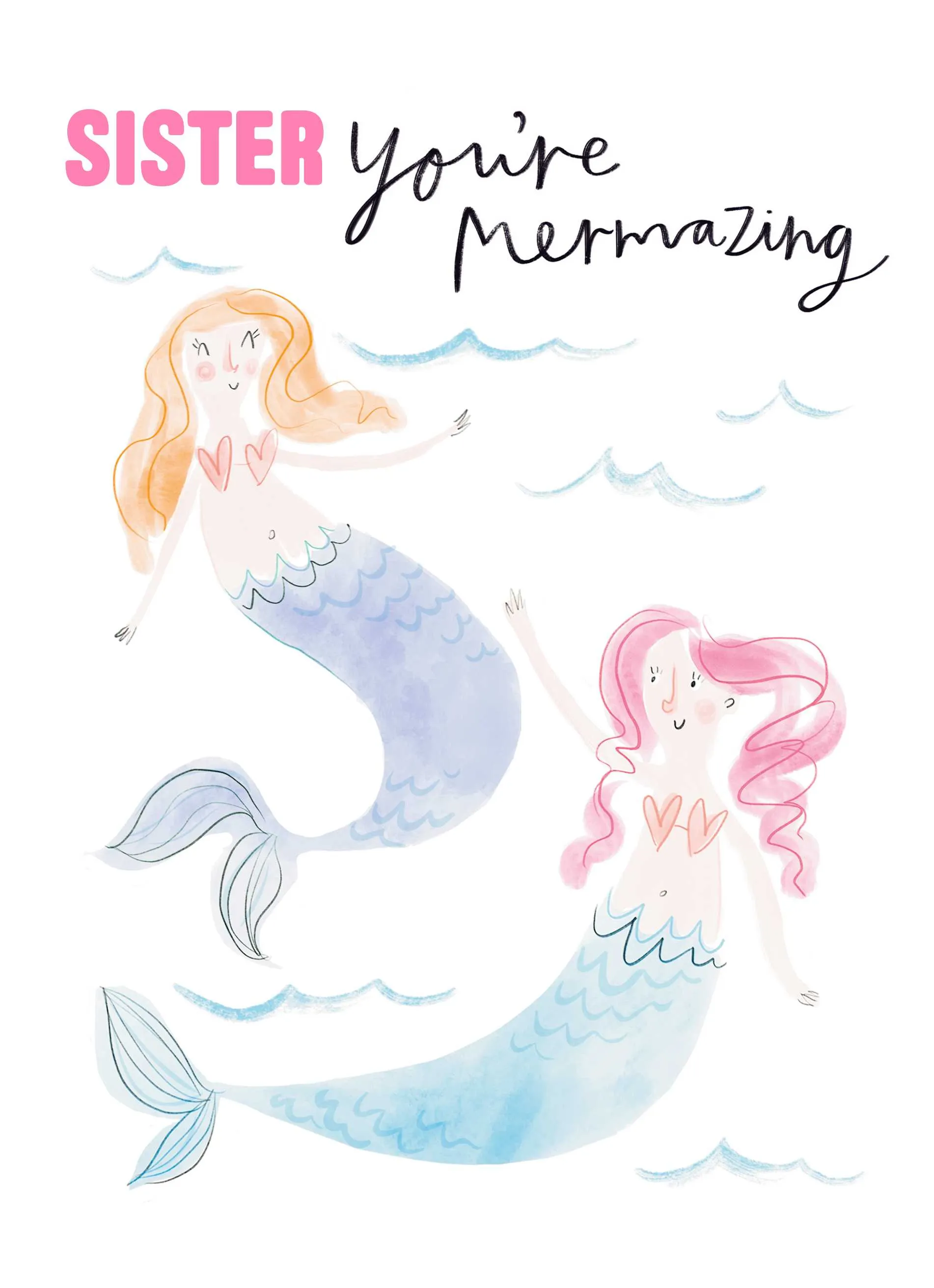 Personalised Amazing Mermaid Sister Card