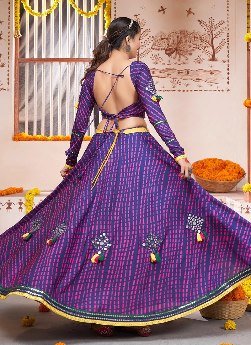 Purple Kutchi Embroidered Rajwadi Chaniya Choli