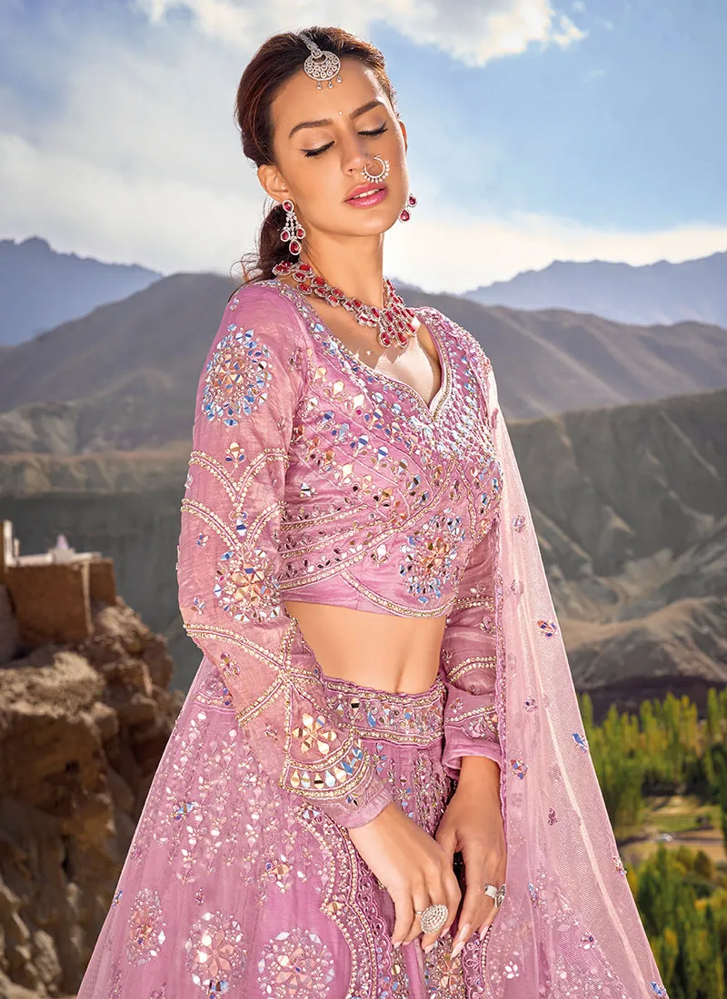 Purple Multi Handwork Embroidery Wedding Lehenga Choli