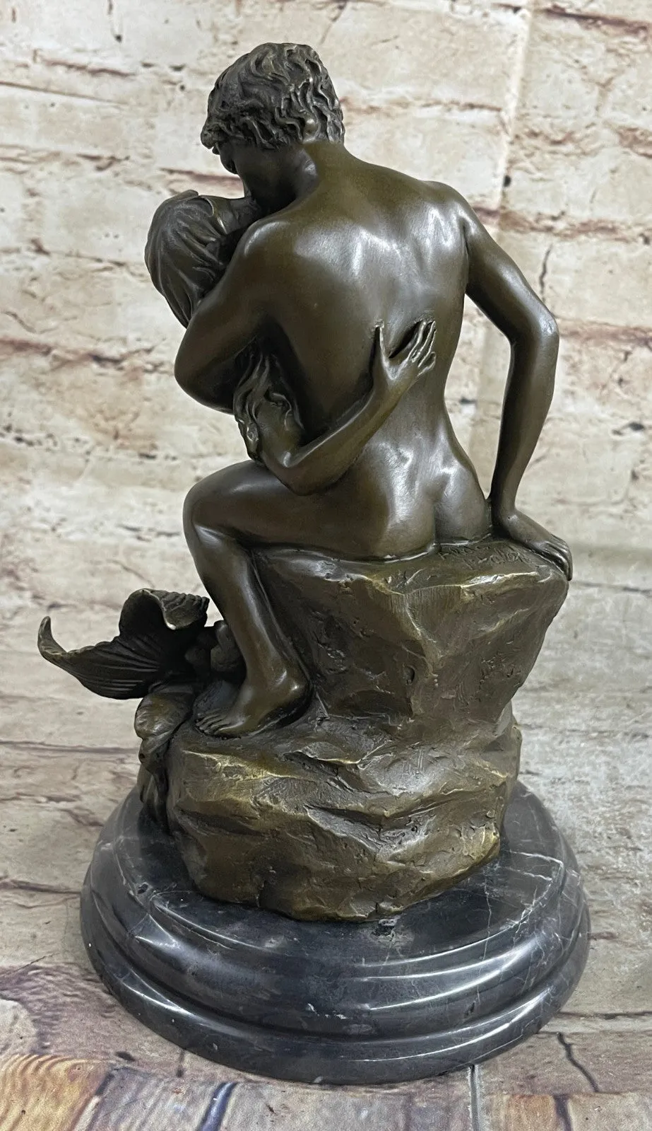 Rare Original Aldo Vitaleh Bronze Sculpture Mermaid Collectible Nude Statue Gift