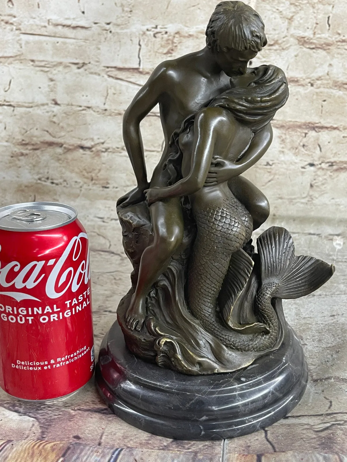 Rare Original Aldo Vitaleh Bronze Sculpture Mermaid Collectible Nude Statue Gift