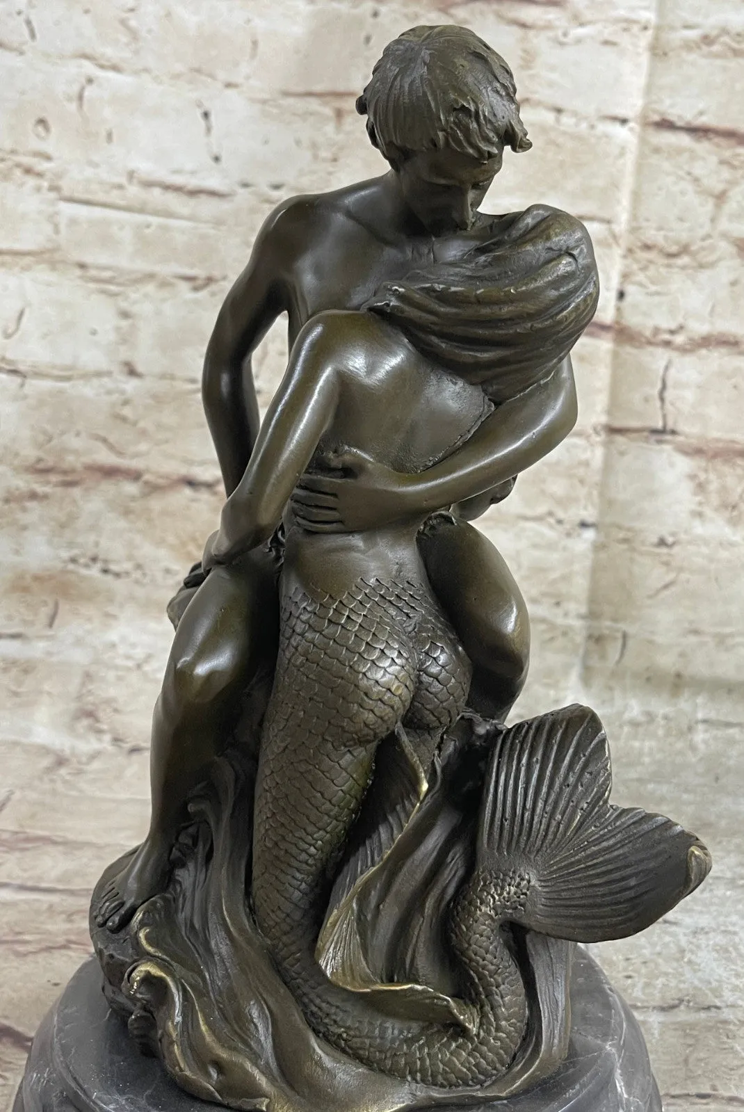 Rare Original Aldo Vitaleh Bronze Sculpture Mermaid Collectible Nude Statue Gift