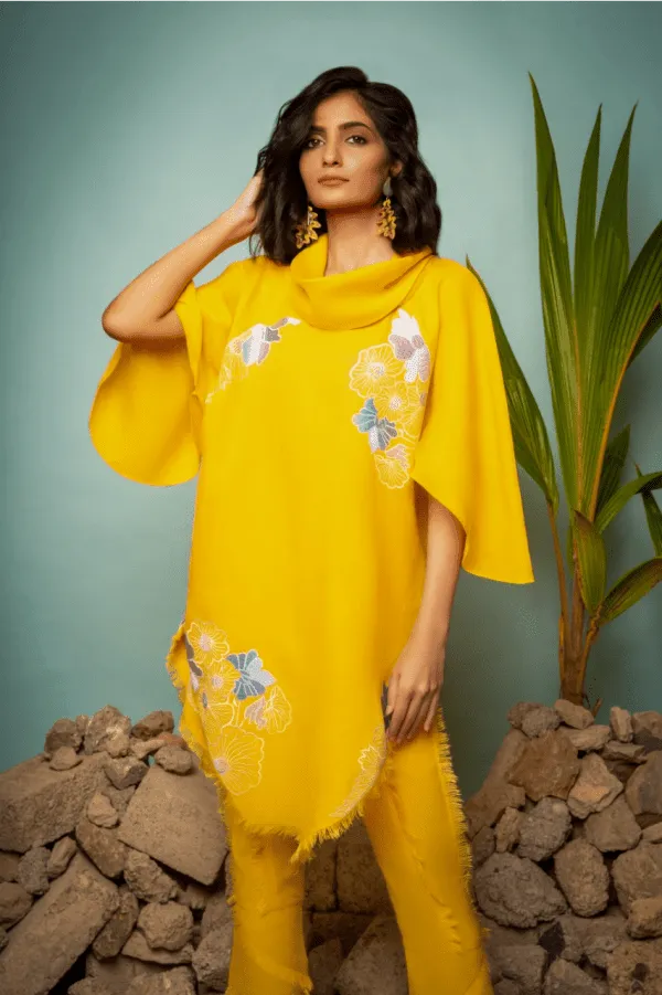 Sanam Chaudhri - Yellow Irish Cotton 2 Piece