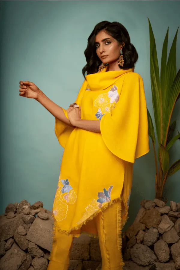 Sanam Chaudhri - Yellow Irish Cotton 2 Piece