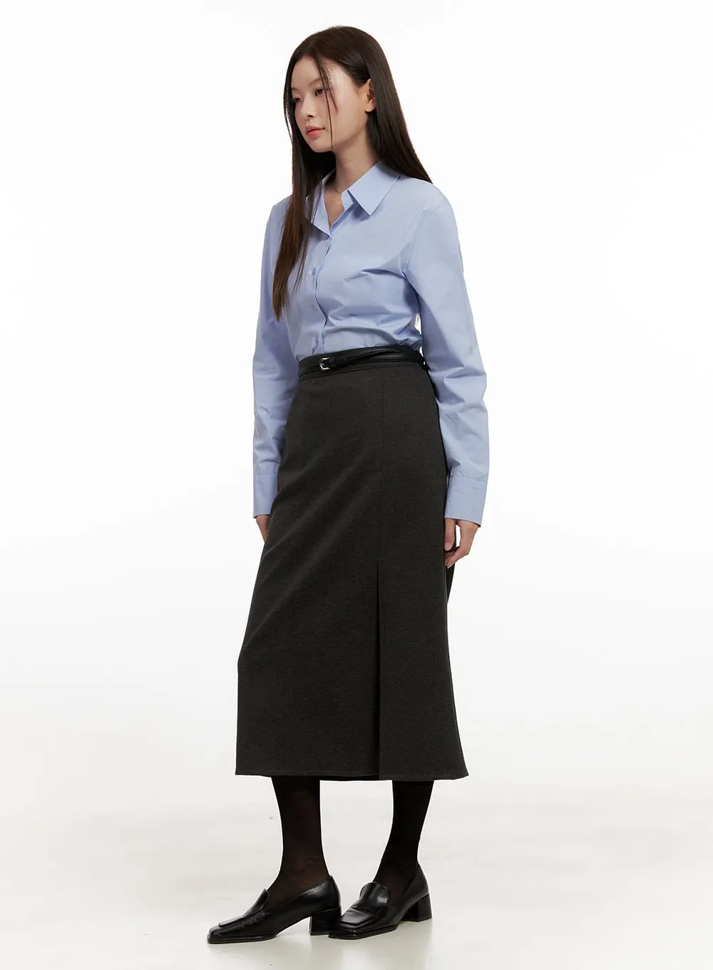 Side-Slit Midi Skirt ON422