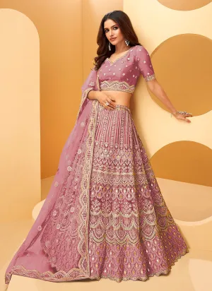 Soft Pink Sequence Embroidered Lehenga Choli