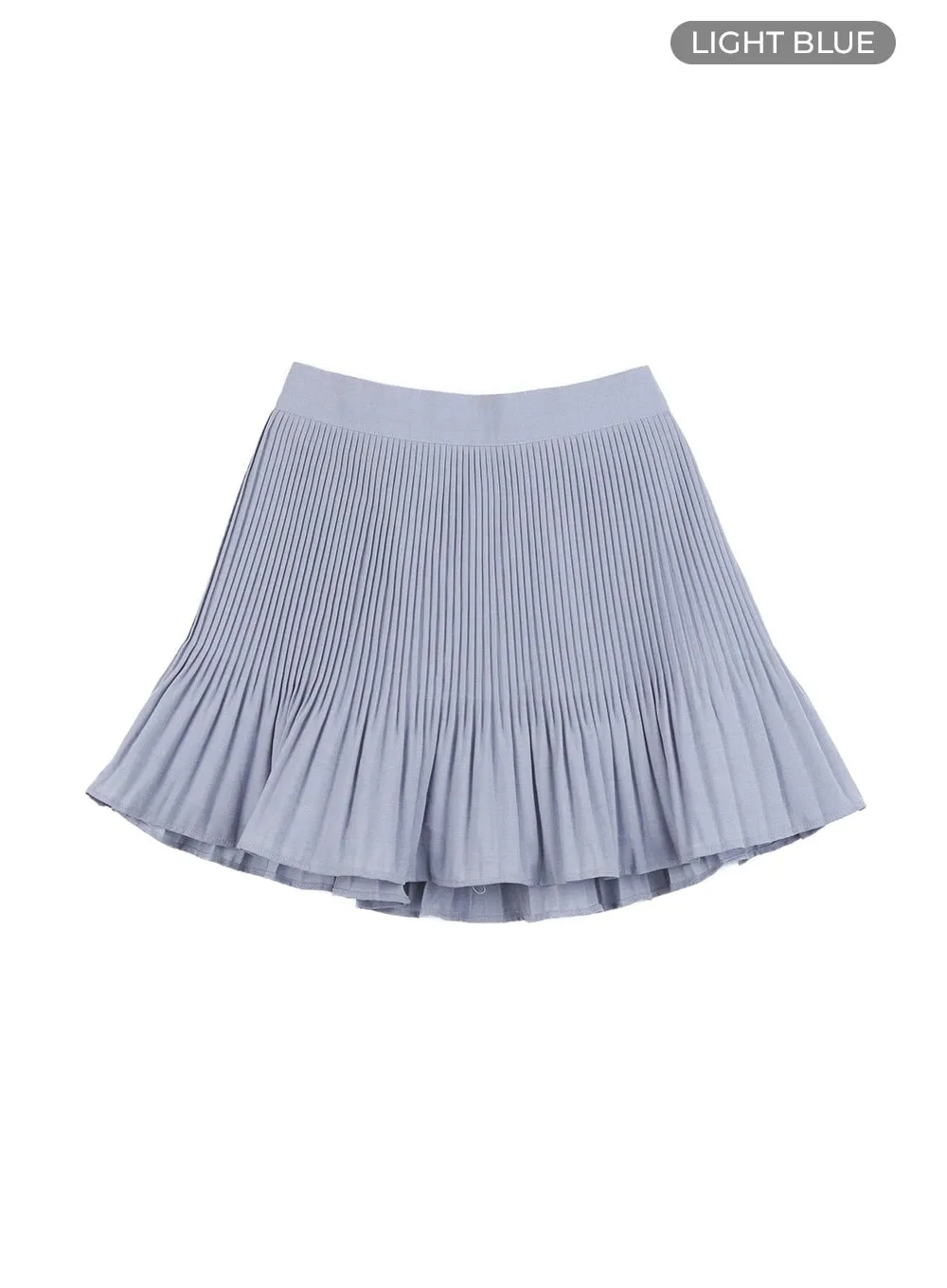 Solid Flare Banded Mini Skirt OG407