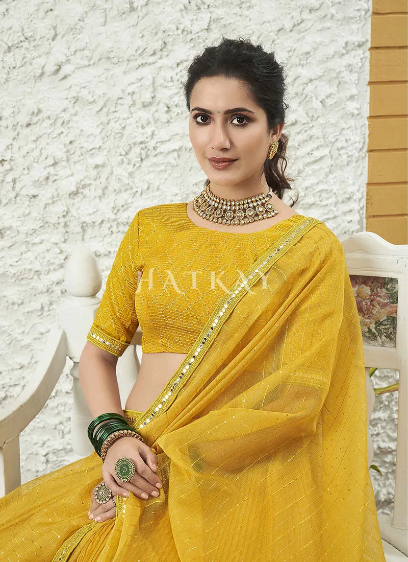 Yellow Embroidered Bollywood Lehenga Choli